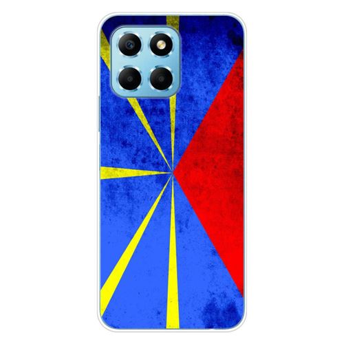 Coque en silicone imprimée compatible Huawei Honor X8 5G Drapeau La Réunion