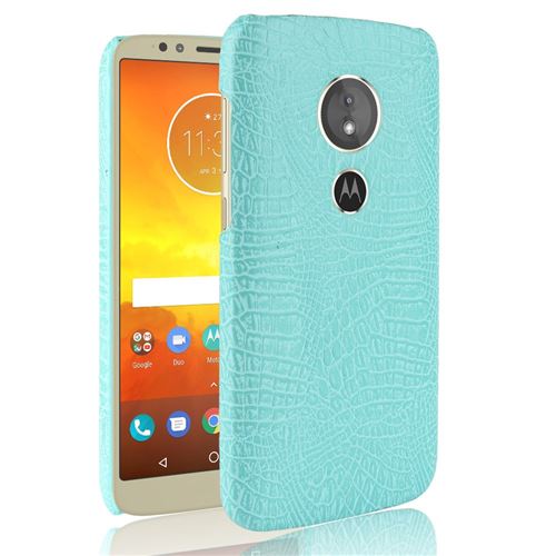 Etui en PU enduit de crocodile cyan pour votre Motorola Moto E5/G6 Play