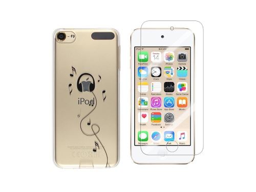 Coque Gel imprimée solide et résistante + 1 film en verre trempé transparent résistant (Casque) pour iPod Touch 5, Touch 6
