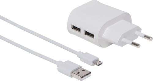 BigBen BC269076 Chargeur USB + Câble Micro USB pour Smartphone Blanc