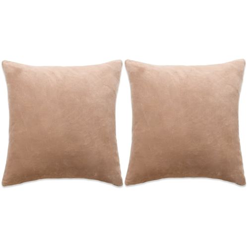 vidaXL Jeu de coussin 2 pcs Velours 60 x 60 cm Beige