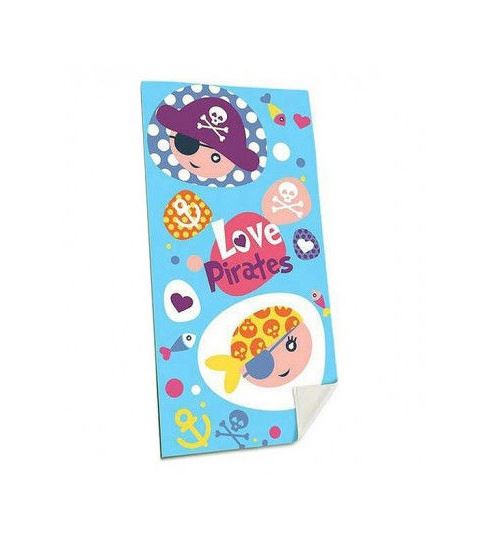 Serviette de plage Love Pirates Bleu (70 X 140 cm)