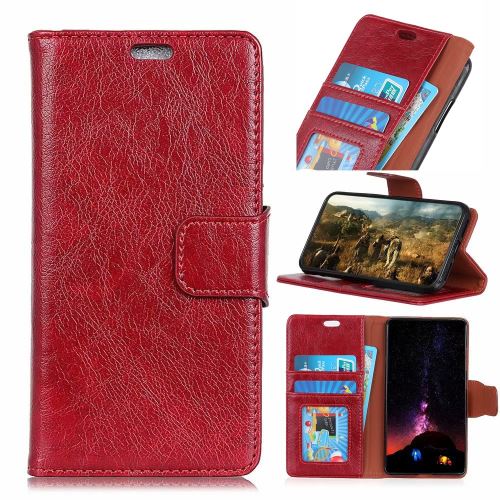 Etui en PU se scinder rouge pour votre Xiaomi Redmi Note 7