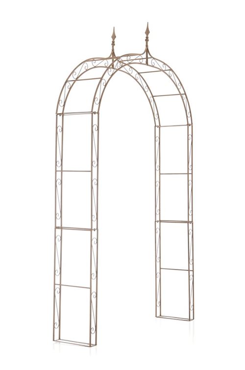 Arche à rosiers Lenz en fer forgé Marron antique