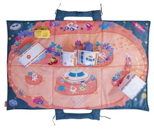 Miniland tapis de jeu Space 105 x 70 cm polyester rose/bleu