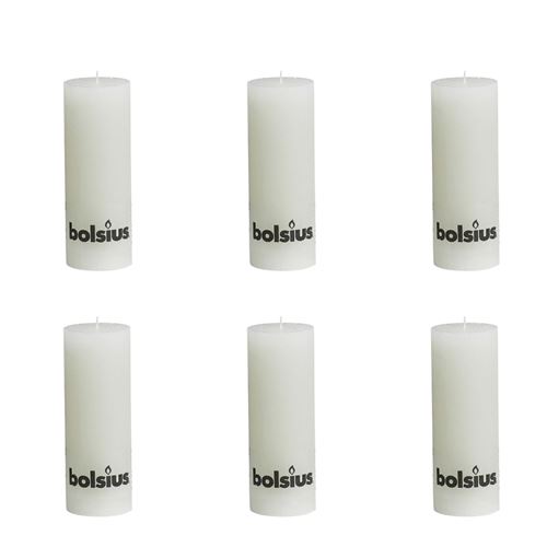 Lot de 6 bougies 190 x 68 mm blanc Bolsius