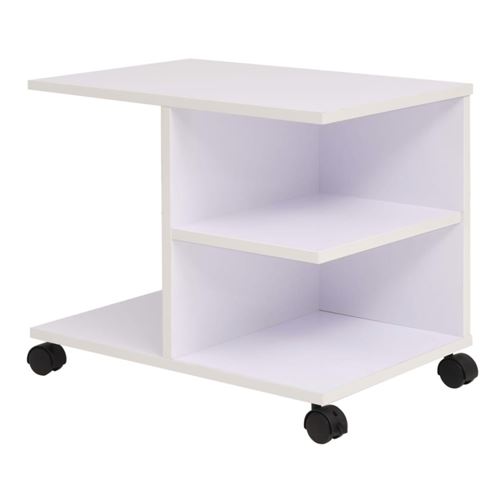 vidaXL Plankenkast verrijdbaar 50x35x42 cm wit