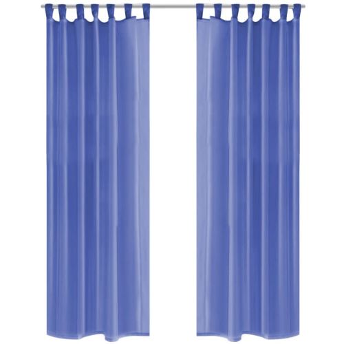 vidaXL Rideau occultant 2pcs Voile 140*225 cm Bleu royal