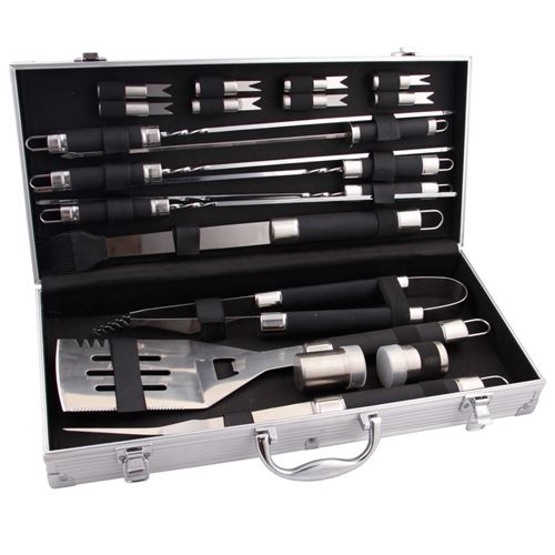BBGRILL Ensemble d'ustensiles de barbecue 20 pcs Acier inoxydable