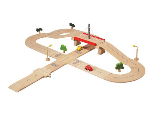 PLAN TOYS Coffret routier de luxe 38 pi&egrave;ces  
