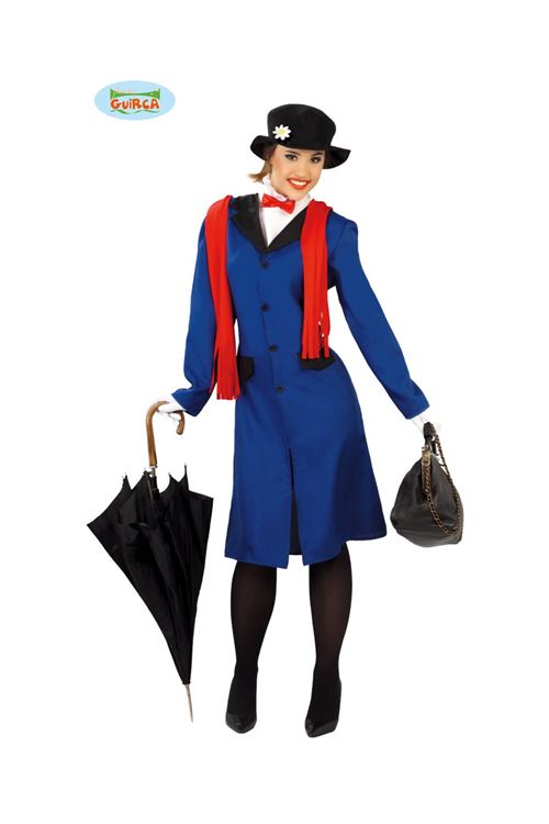 Costume Babysitter Mary Poppins - Bleu - Taille L