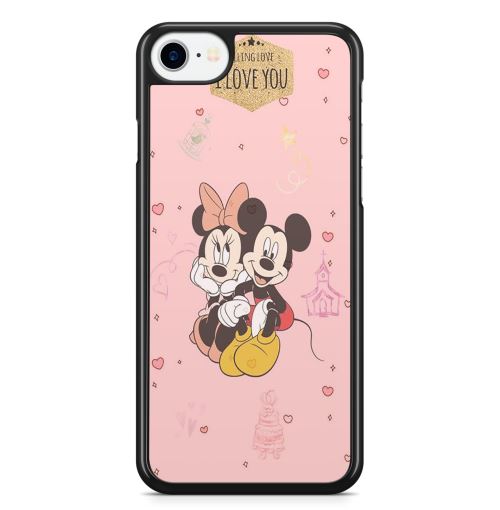 Coque Fifrelin Noire pour iPhone 5 et 5S et SE Falling Love I love you Mickey Minnie Disney