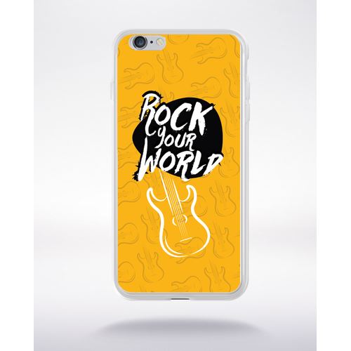 Coque Rock Your World Fond Orange Compatible Iphone 6 Transparent