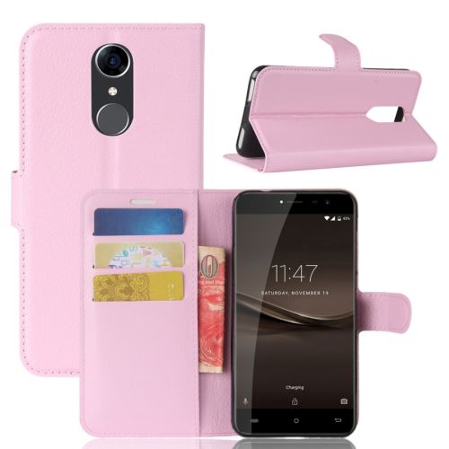 CUBOT R9 Housse Etui Cuir PU Texture Litchi Rose ALS51264