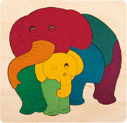 Hape puzzle en bois Rainbow Elephant junior blank 9-piece