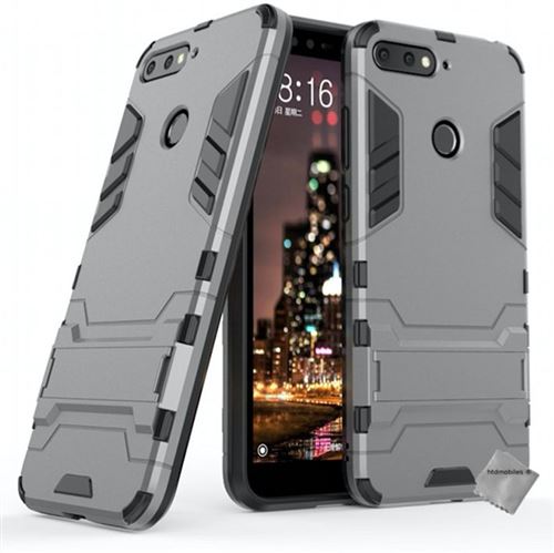 Housse etui coque rigide anti choc pour Huawei Honor 7A avec film ecran - GRIS