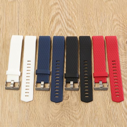 Silicone Diamant Bracelet Bande Sangle S/L pour Fitbit Charge 2 Tracker Montre Blanc White|L (Env. 17-20CM)
