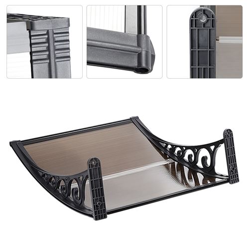 Auvent de Porte et Fenêtres Jeobest DIY 100x100 cm-Marron