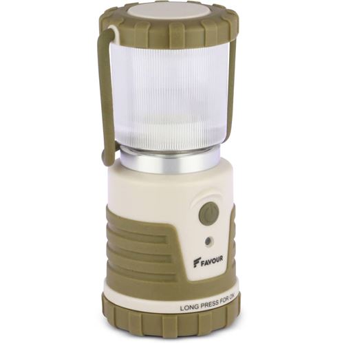 FAVOUR Lanterne de camping ADVENTURER 250 lm Vert et beige L0541