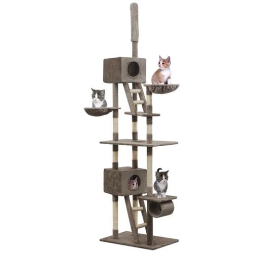 Comparer les prix de vidaXL Arbre à chat avec griffoirs en sisal 230-260 cm Gris