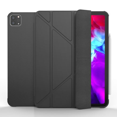 Etui en PU + TPU triple avec support et porte-stylo noir pour votre Apple iPad Pro 11 pouces (2020)