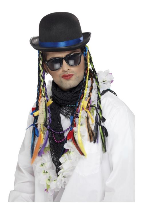 Chapeau cameleon avec tresses multicouleurs