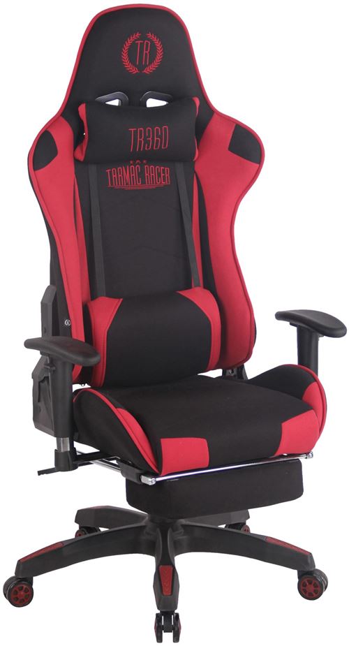 Fauteuil de bureau Turbo XL en similicuir , Noir / Rouge/Tissu