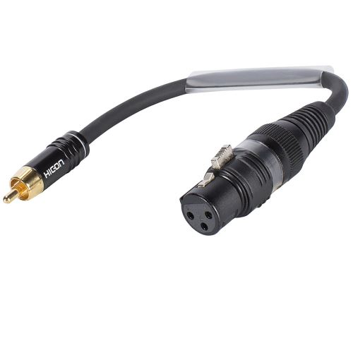 Adaptercable XLR (F) / RCA (M) 0,15 m bk