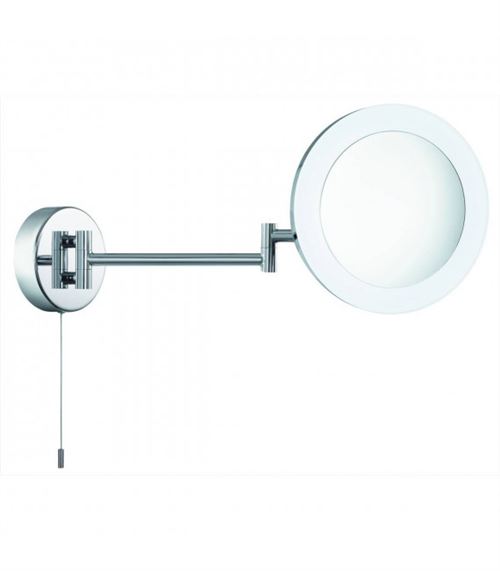 Miroir grossissant lumineux, chrome et verre miroir, LED