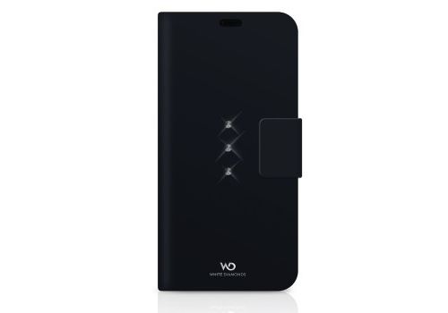 Portefeuille White Diamonds Crystal IPhone X Noir