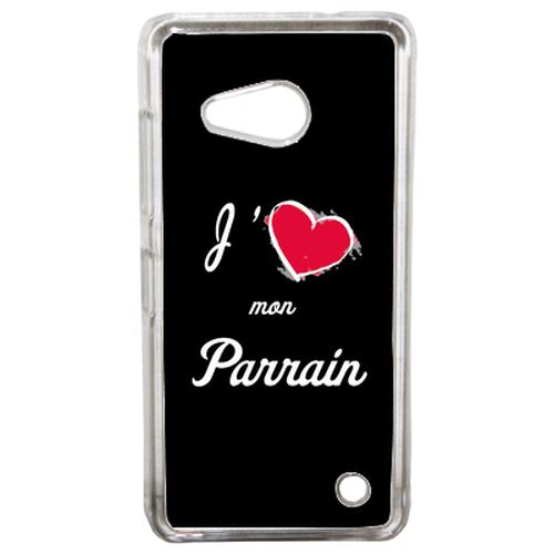 Coque J'aime Mon Parrain Fond Noir Compatible Lumia 550 Transparent