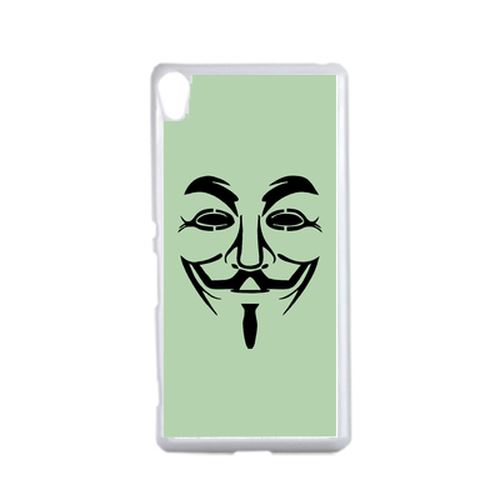 Coque Anonymous Vert Compatible Sony Xperia Performance Transparent