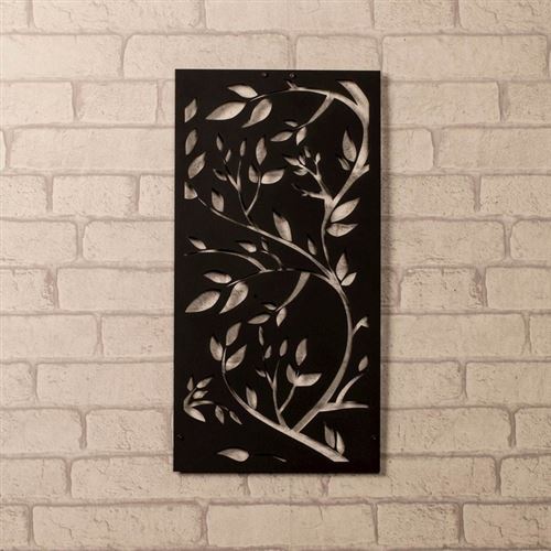 Décoration Murale en Metal Plant Noir - Art, Maison, Déco - pour séjour, bureau, mur