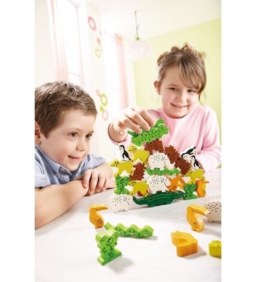 Jeu Haba Pyramide D'Animaux – Jeu D'Équilibre Et D'Empilage Dès 3 Ans, Version Allemande