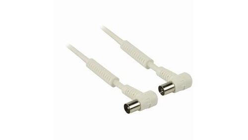 Câble coaxial 120 db cei (coaxial) mâle coudé - cei (coaxial) femelle coudé 15 m blanc nedis