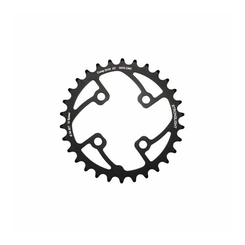 Plateau vtt 4bra double 30dts d.64 2x10 interieur stronglight 10v. shimano xt m785 Noir