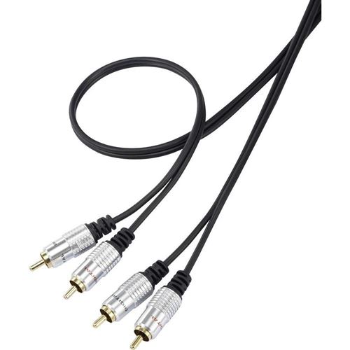 Câble audio RCA Speaka SuperSoft (R/L), 1 m SpeaKa Professional 28833C104 [2x Cinch / RCA mâle - 2x Cinch / RCA mâle] 1