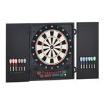 Cible jeu de fléchettes électronique refermable 27 jeux 202 variations jusqu'à 8 joueurs affichage LED haut-parleur noir