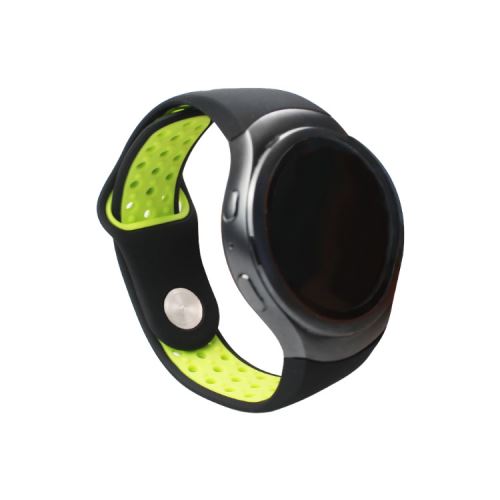 Bracelet en silicone Smartwatch pour SAMSUNG Gear S2 R720 R730 - Noir&Vert foncé