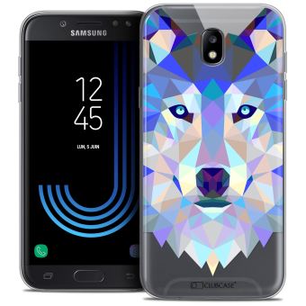 Coque Samsung Galaxy J5 2017 J530 (5.2 ) CASEINK Housse Etui [Crystal Gel HD Polygon Series Animal - Souple - Ultra Fin - Imprimé en France] Loup