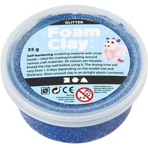 Foam Clay Foam Clay bleu pailleté 35 grammes