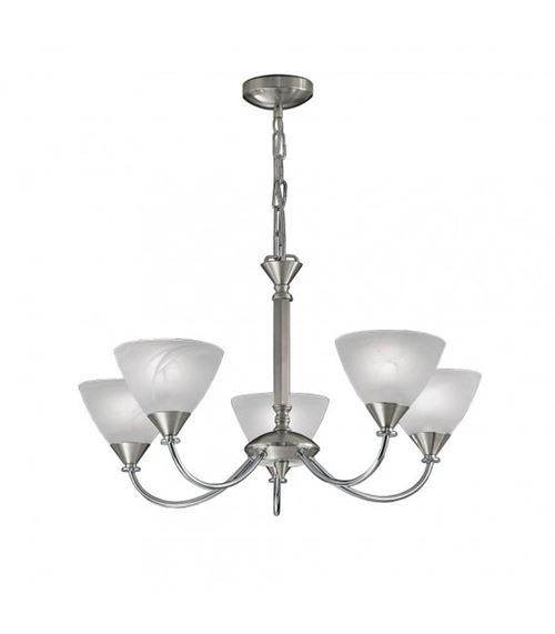 Suspension en nickel brossé Meridian 5 Ampoules