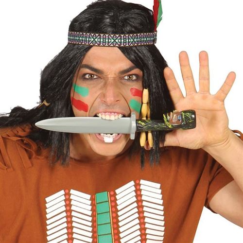 Accessoire de déguisement - couteau plastique crosse chef tribu indien 30cm - 18463 Fiestas Guirca