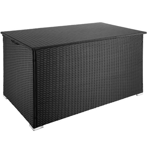 68 Sur Tectake Coffre De Jardin De Rangement Exterieur 750 L En Resine Tressee Et Aluminium Noir Mobilier De Jardin Achat Prix Fnac