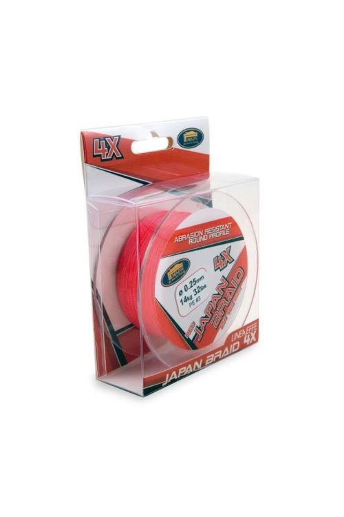 LINEAEFFE Tresse de peche Japan Braid 4X - Rouge - Ø 0,22 mm