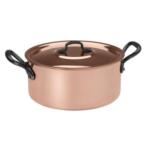 BAUMALU Faitout + couvercle cuivre - 22 cm