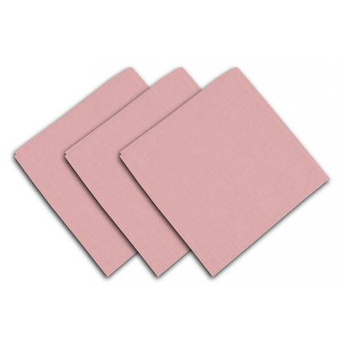 Lot de 3 serviettes en coton 45x45 cm PANAMA rose
