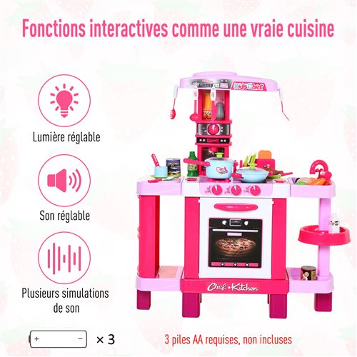 Homcom - Ensemble de cuisine enfant jeu d'imitation cuisine avec