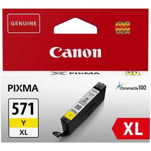 Canon CLI-571Y XL - 11 ml - hoog rendement - geel - origineel - inkttank - voor PIXMA TS5051, TS5053, TS5055, TS6050, TS6051, TS6052, TS8051, TS8052, TS9050, TS9055