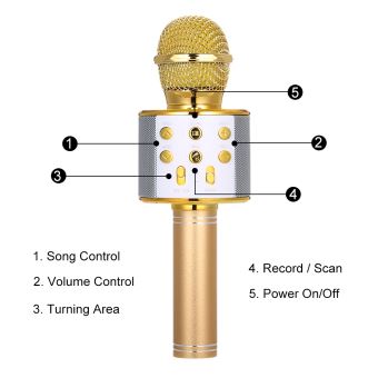 Kalaok BT Microphone sans fil Haut-parleur de poche Karaoké Mic Lecteur  audio portable Enregistreur vocal Microphones KTV (Argent) - Microphone -  Achat & prix